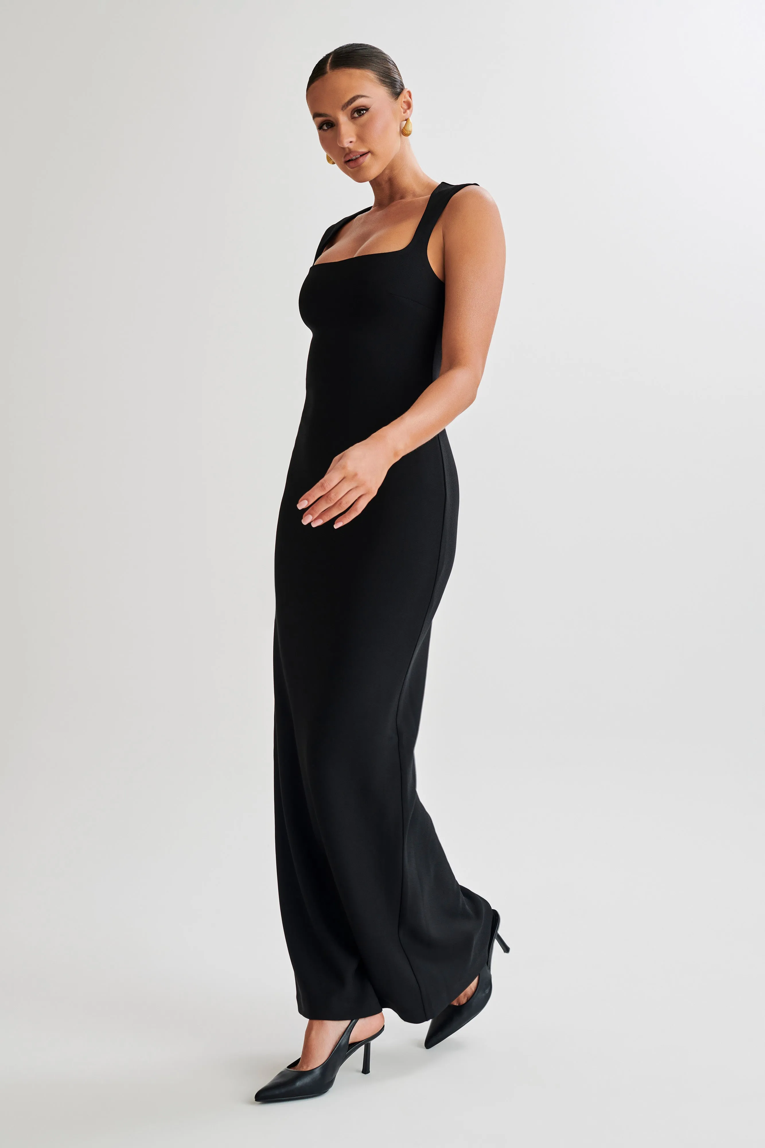 Frida Crepe Maxi Dress - Black