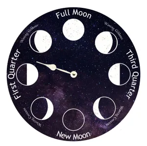 Galaxy Moon Clock- Moon Phase Clock- Lunar Phase Clock