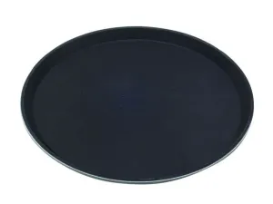 Genware 1400GR-004 Tray Gengrip Fibreglass Round 14" Black