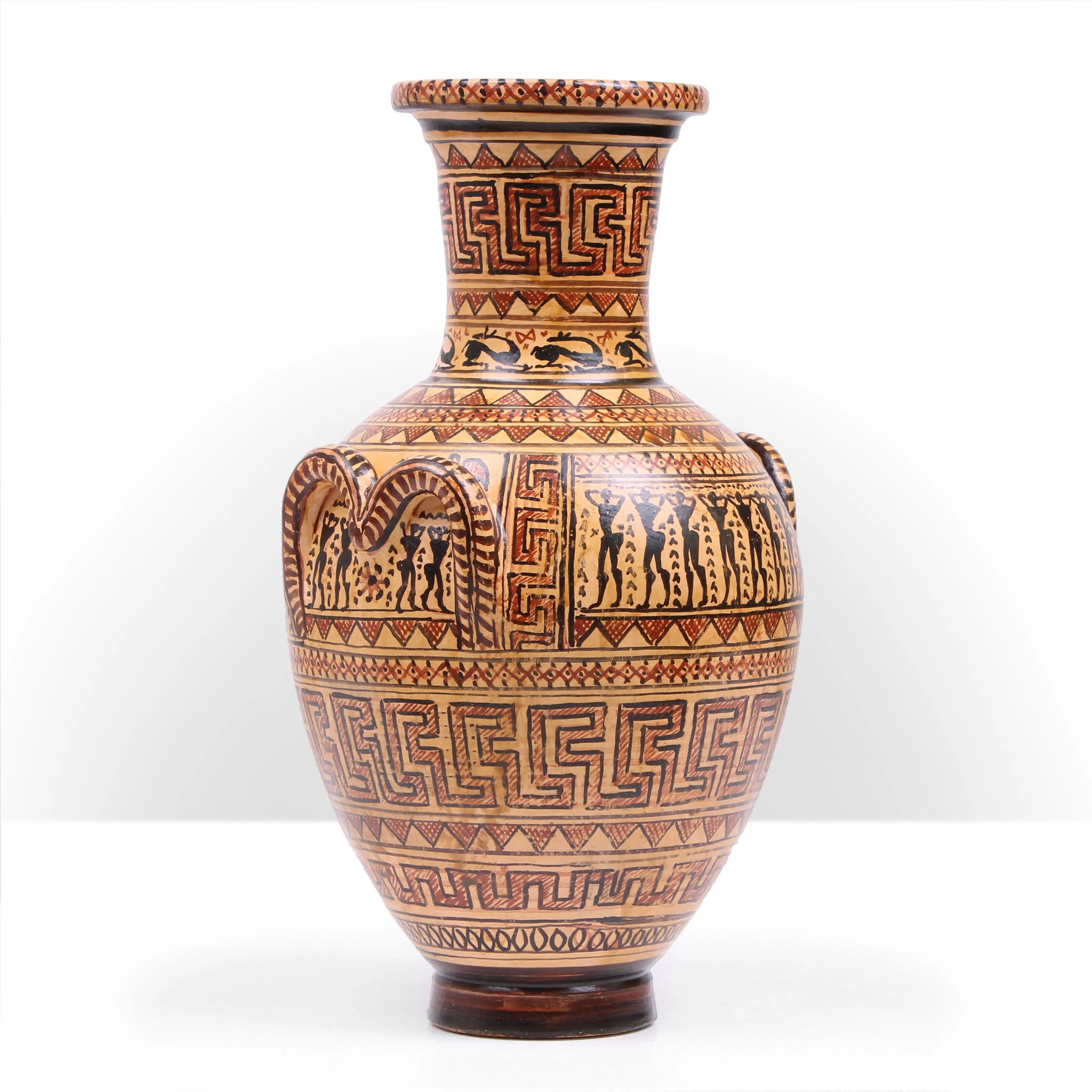 Geometric Greek Vase with Intricate Motifs