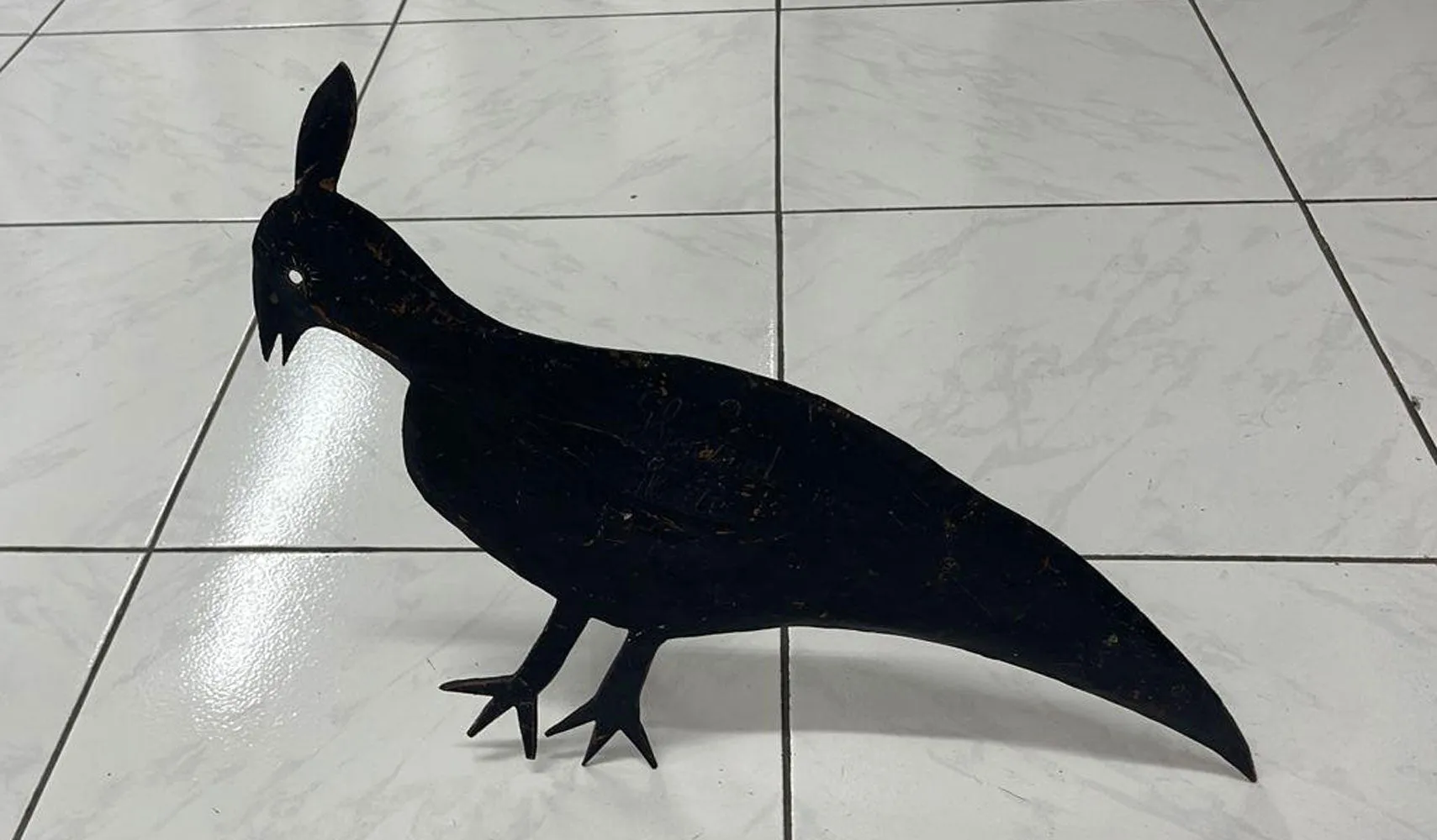 Georges Liautaud (Haitian, 1899-1992) 13"X20" THE PEACOCK Metal Sculpture #1GN-HA