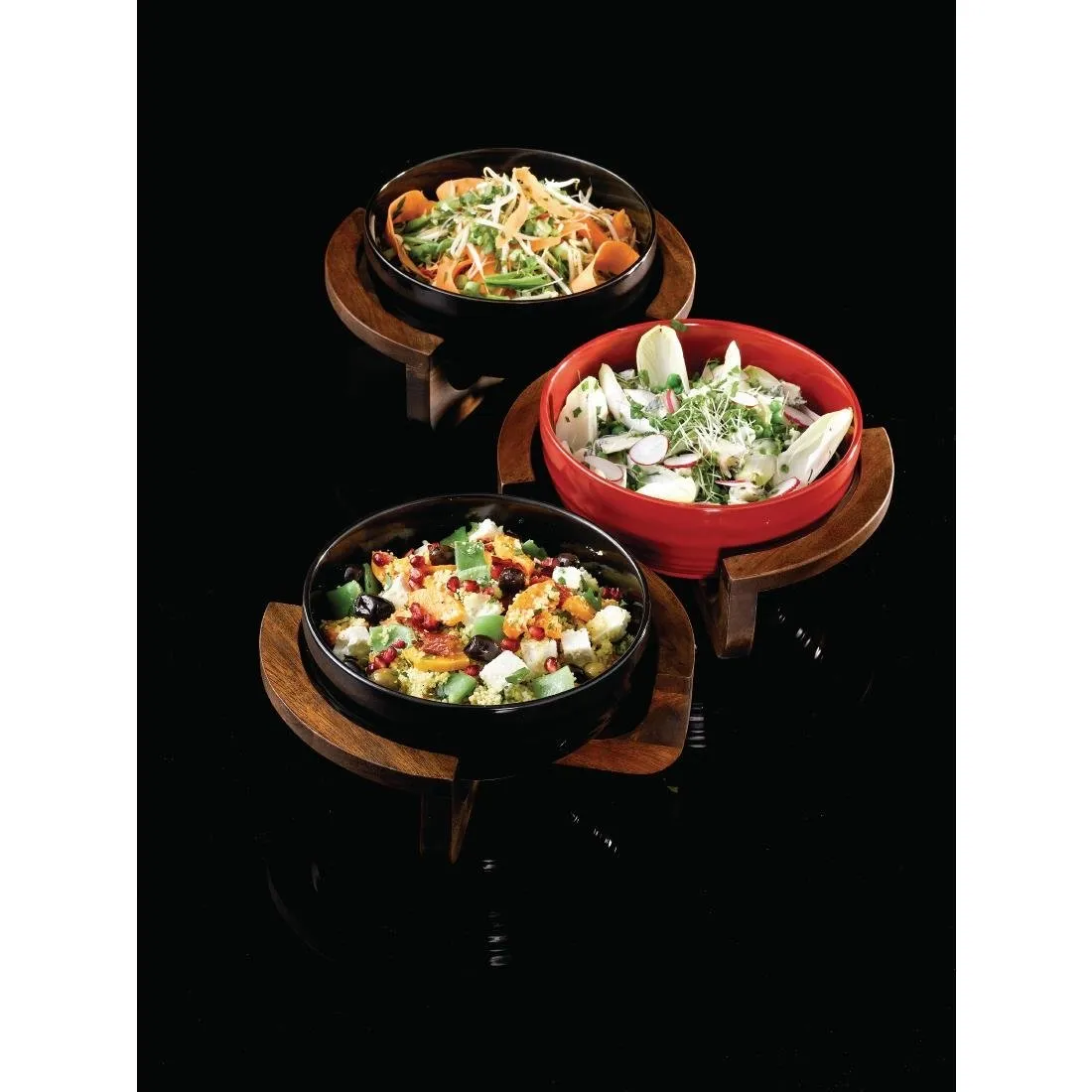 GF709 Art de Cuisine Black Glaze Ripple Bowls Small (Pack of 6)