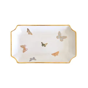 Gilded Butterflies Tray w/ Gold Accent - Medium