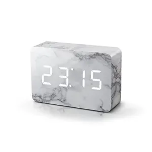 Gingko Brick Marble Click Clock White LED 15W5