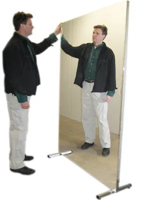 Glassless Mirror, Floor Stand and Whiteboard Back Panel, 48" W x 84" H