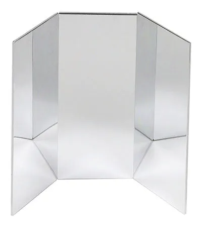 Glassless Mirror, Free-Standing, Triple Panel, 24" W x 72" H