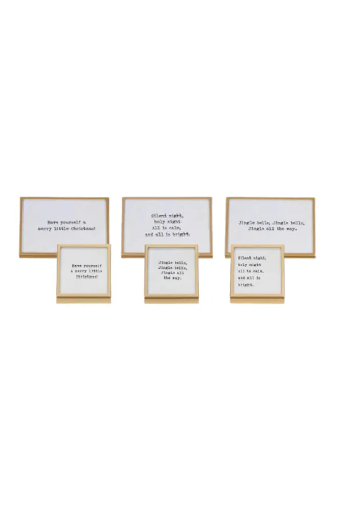 Gold Holiday Saying Frame