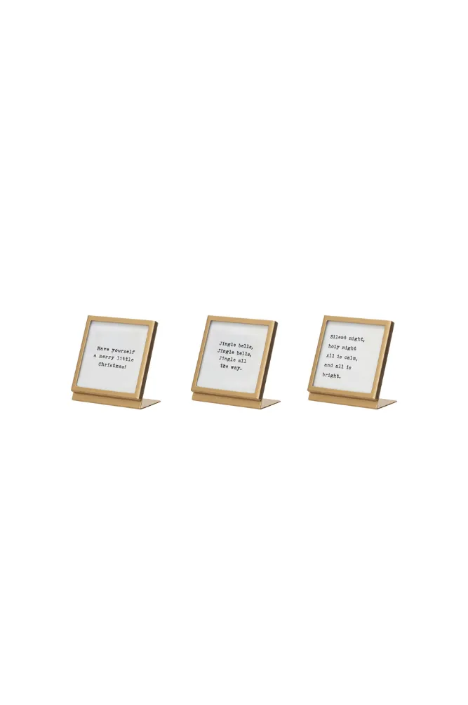 Gold Holiday Saying Frame