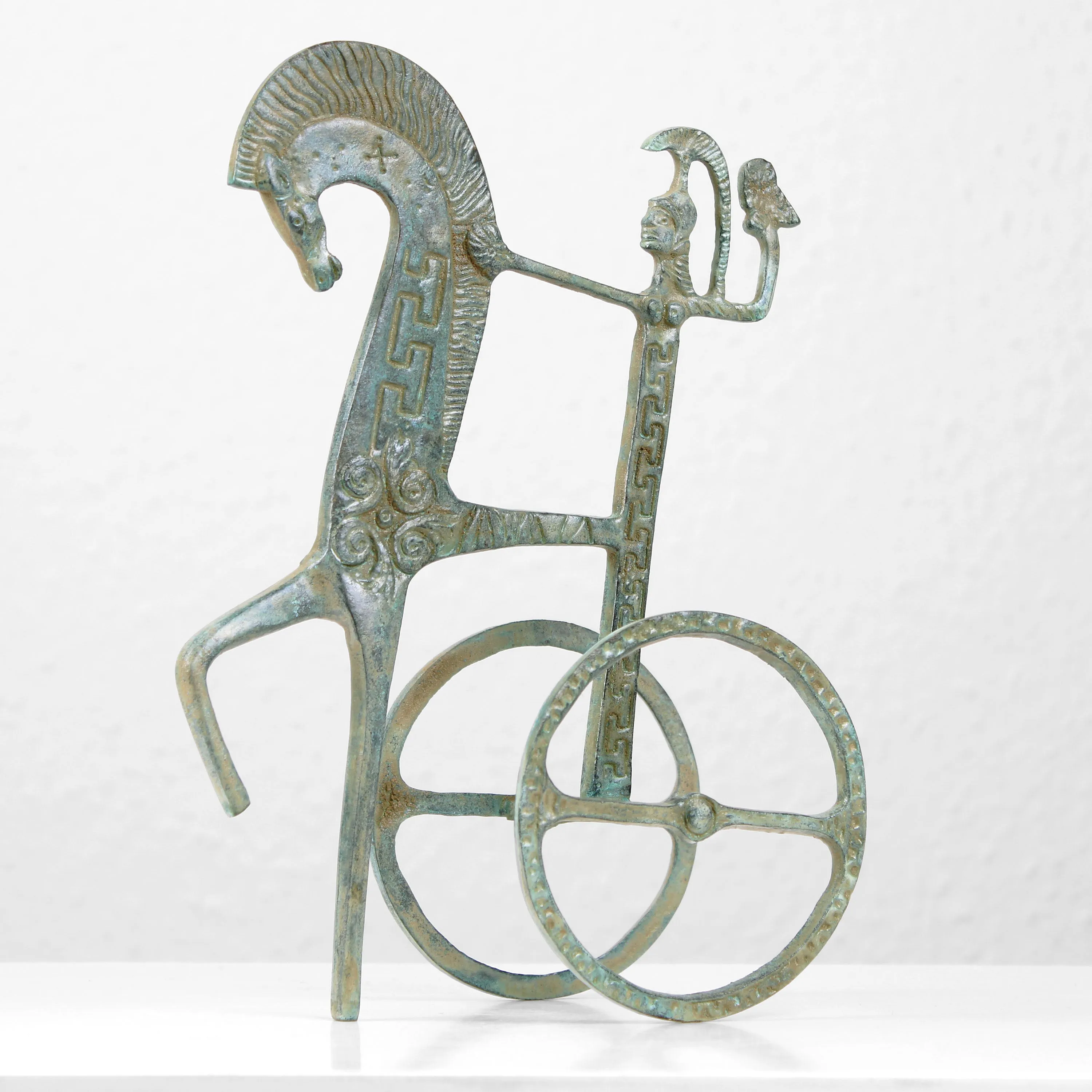 Greek Horse Chariot Statue (Bronze Sculpture)