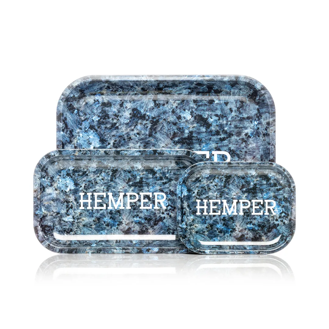 HEMPER  - Luxe Marble Black/Blue Rolling Tray