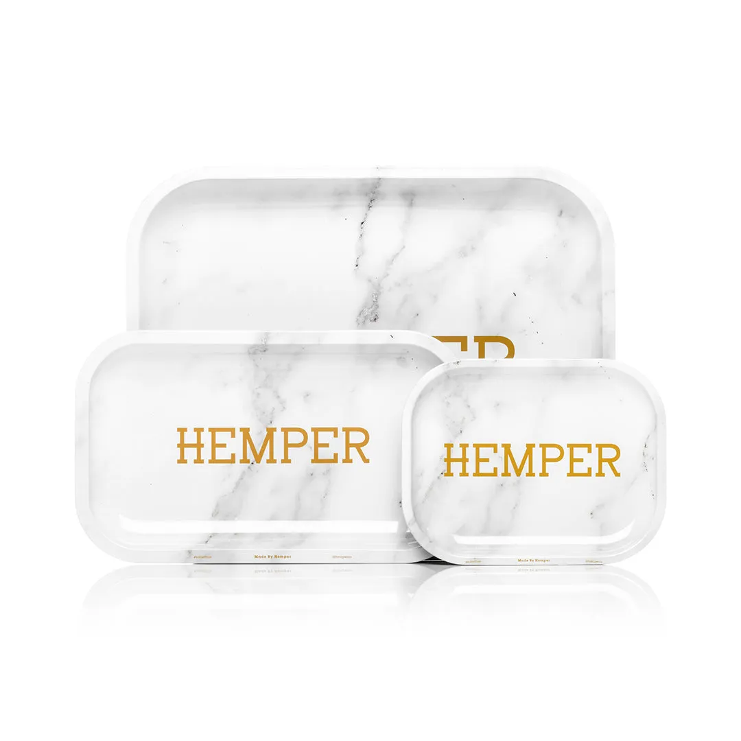 HEMPER  - Luxe Marble White Rolling Tray