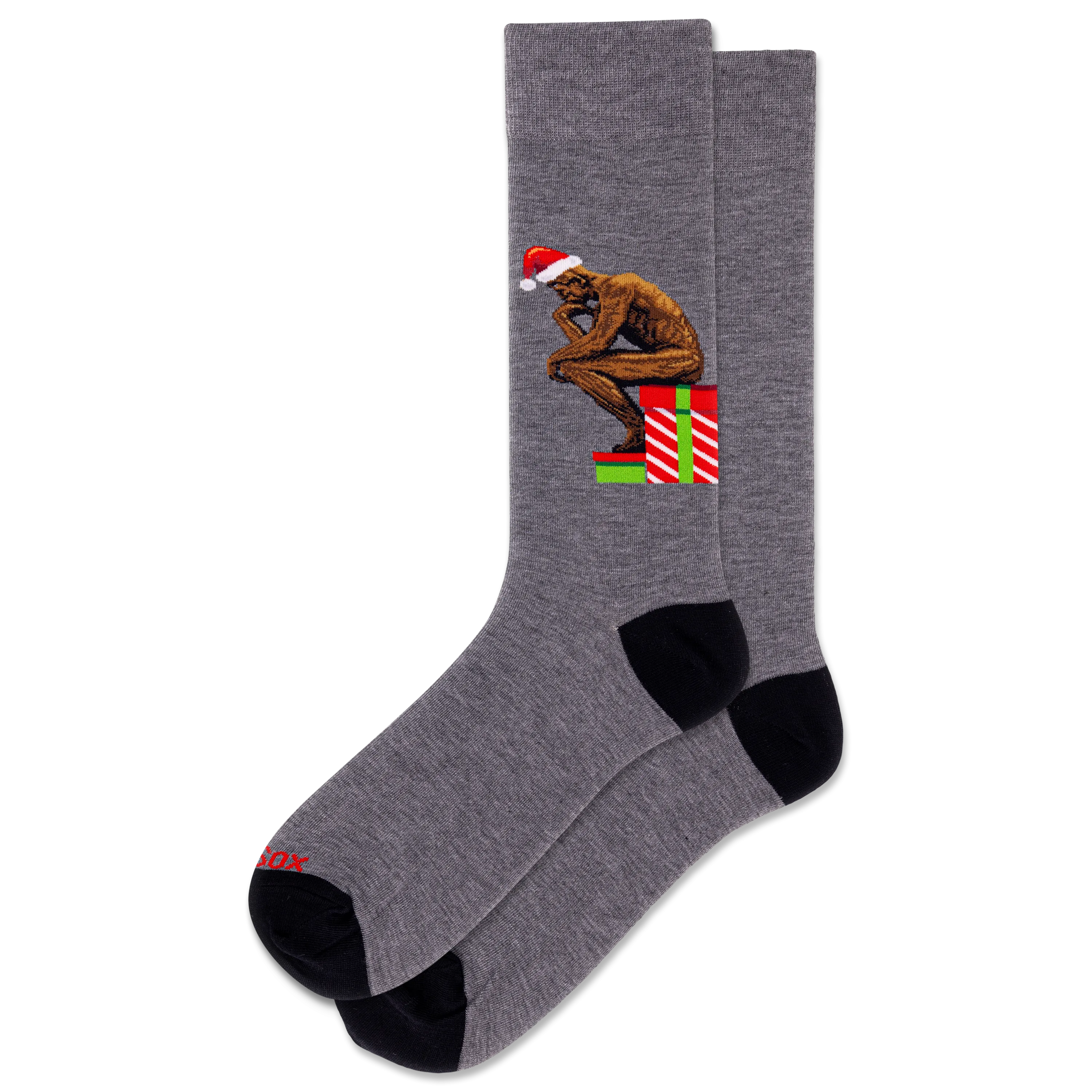 HOTSOX Men's Santa Thinker Crew Sock