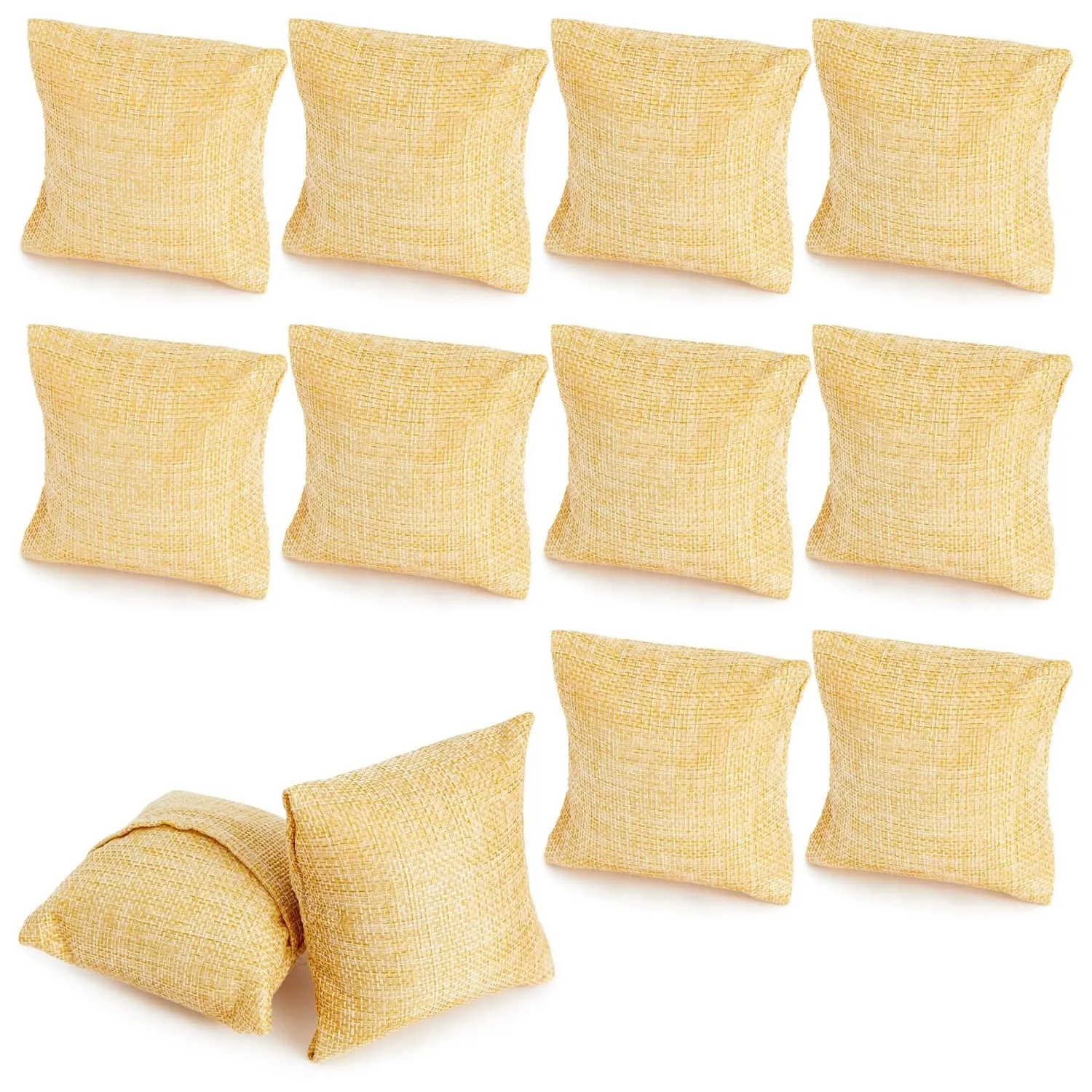 Juvale 12 Pack Linen Bracelet Cushion Jewelry Display Beige 3x3x2