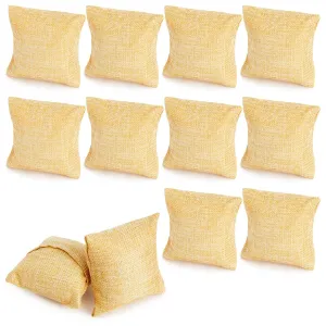 Juvale 12 Pack Linen Bracelet Cushion Jewelry Display Beige 3x3x2