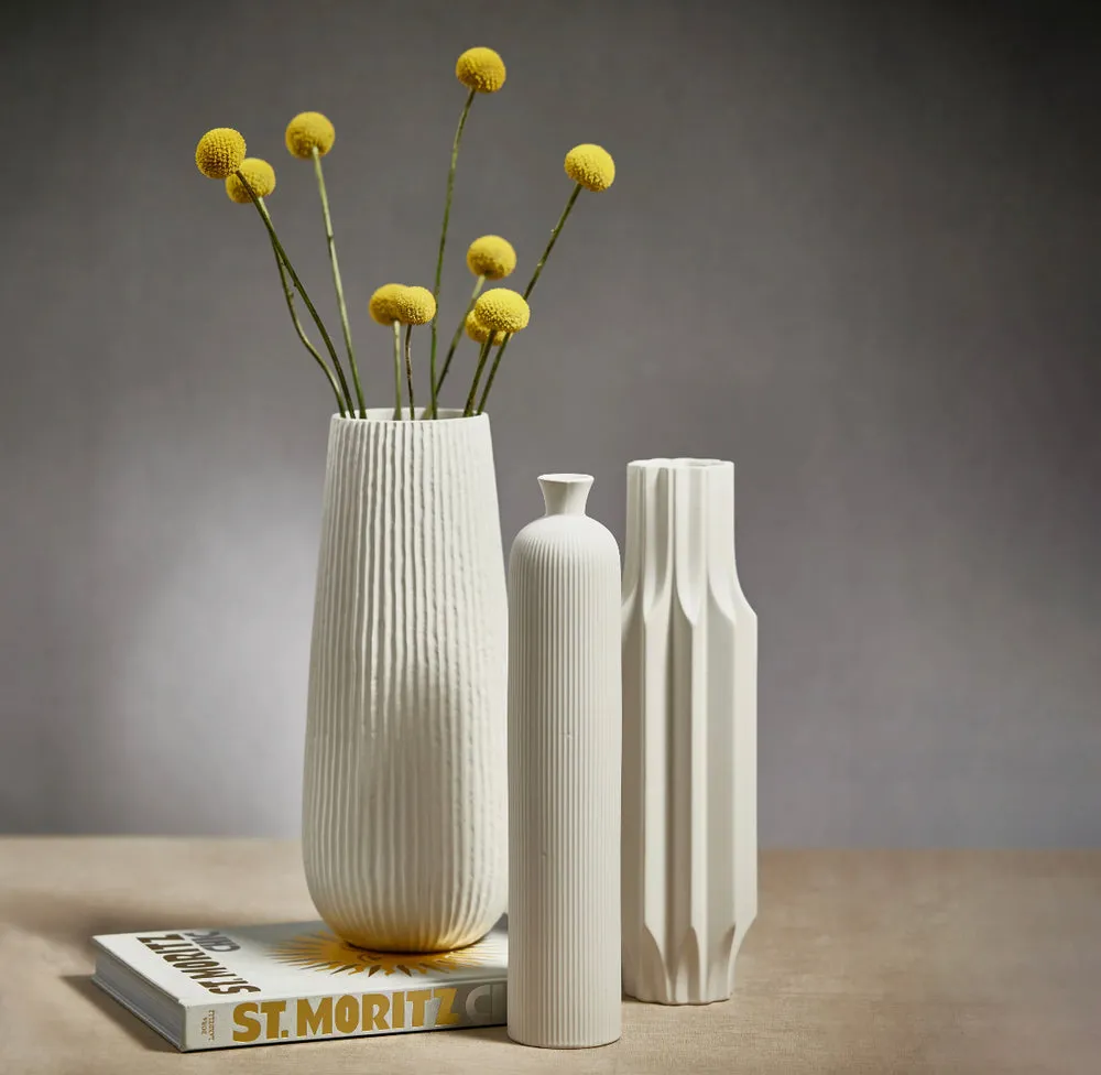 Kanie Tall Ceramic Vase White