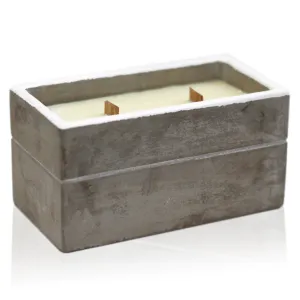 Large Box Concrete Wooden Wick Candle - Choice of Fragrances