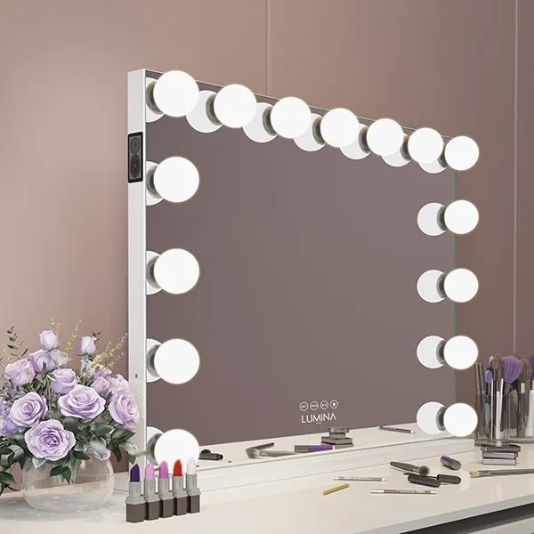 LUXE Hollywood Vanity Mirror with Lights and Bluetooth Speakers