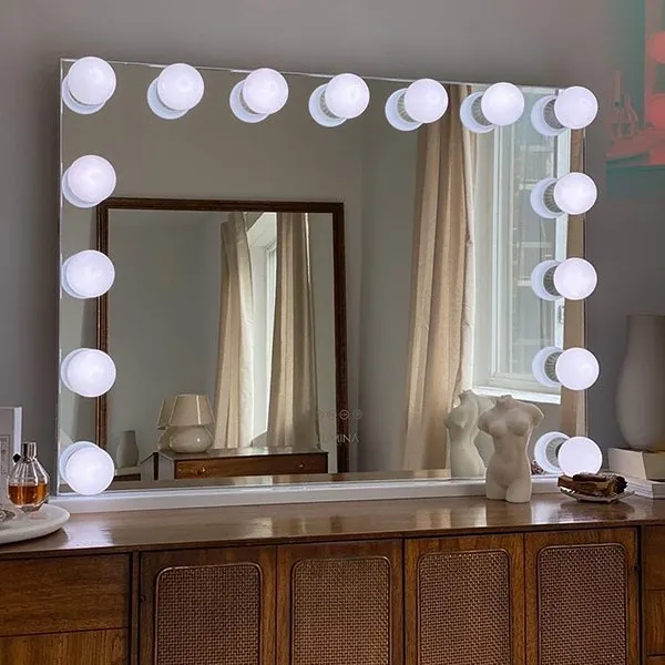 LUXE Hollywood Vanity Mirror with Lights and Bluetooth Speakers