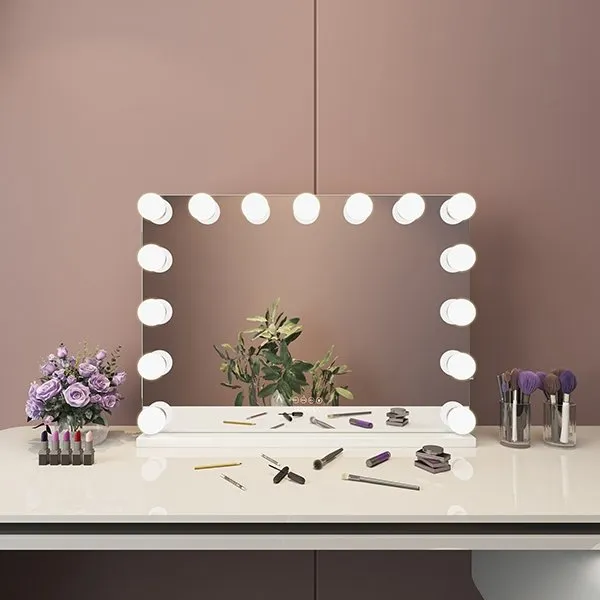 LUXE Hollywood Vanity Mirror with Lights and Bluetooth Speakers