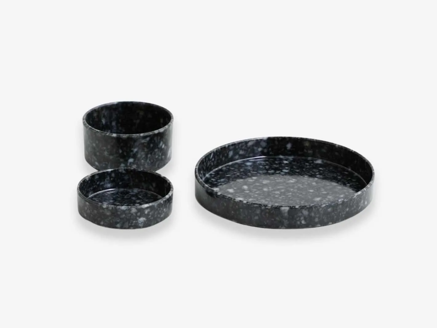 Marbled Melamine Stacking Tray M Black