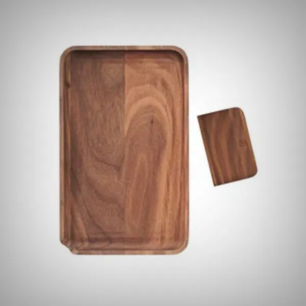 Marley Natural Black Walnut Rolling Tray