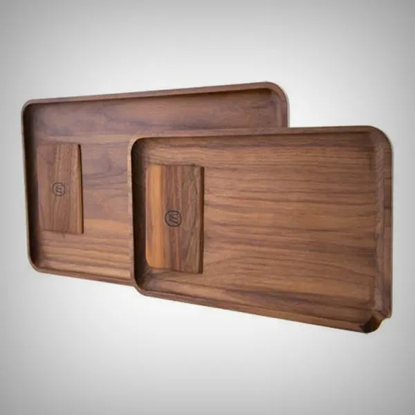 Marley Natural Black Walnut Rolling Tray