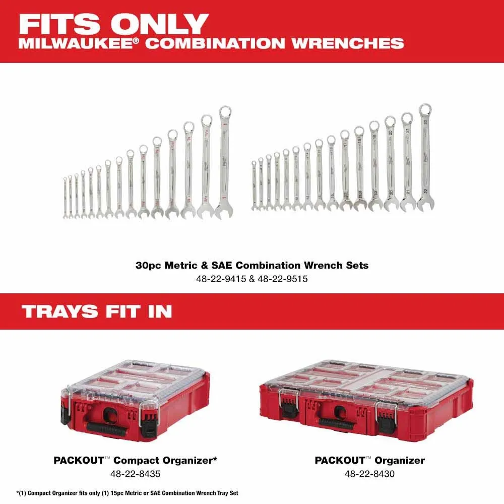 Milwaukee 48-22-9485T 30pc Metric & SAE Combination Wrench Trays