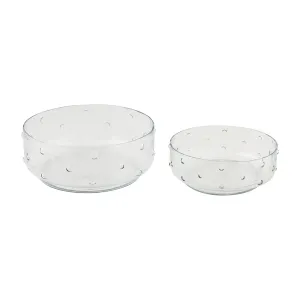 Mud Pie Hobnail Glass Salad Set