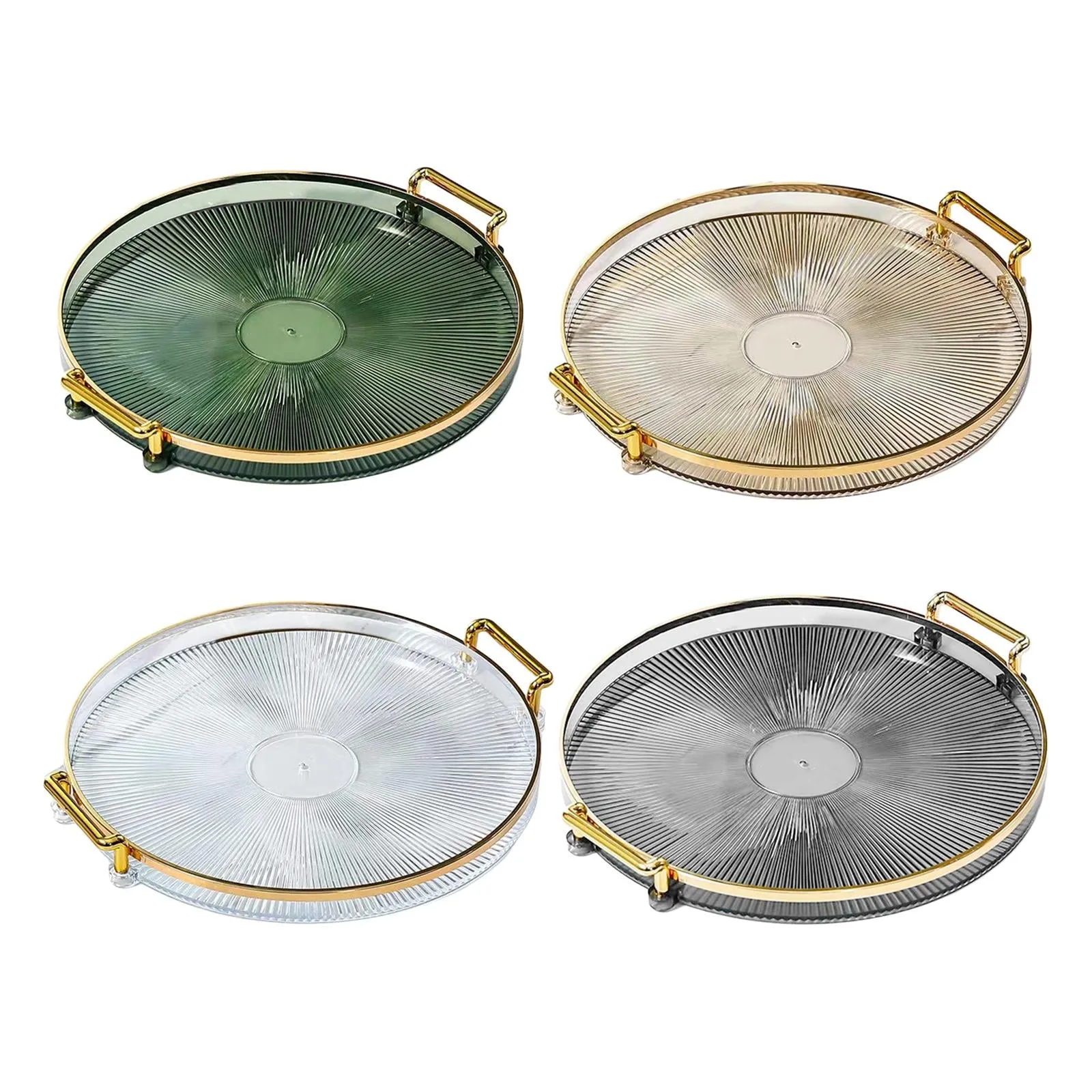 Nordic Style Round Serving Tray with Handles