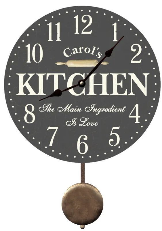 Personalized Kitchen Wall Clock- Gray Kitchen Clock