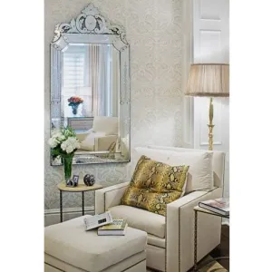 Quality Glass Venetian Decorative Wall Mirror, Handcrafted Glass, 32 x 48 Inches, Venetian Elegance Style, Beautify Living Room or Bedroom,Enterway (Model V11)