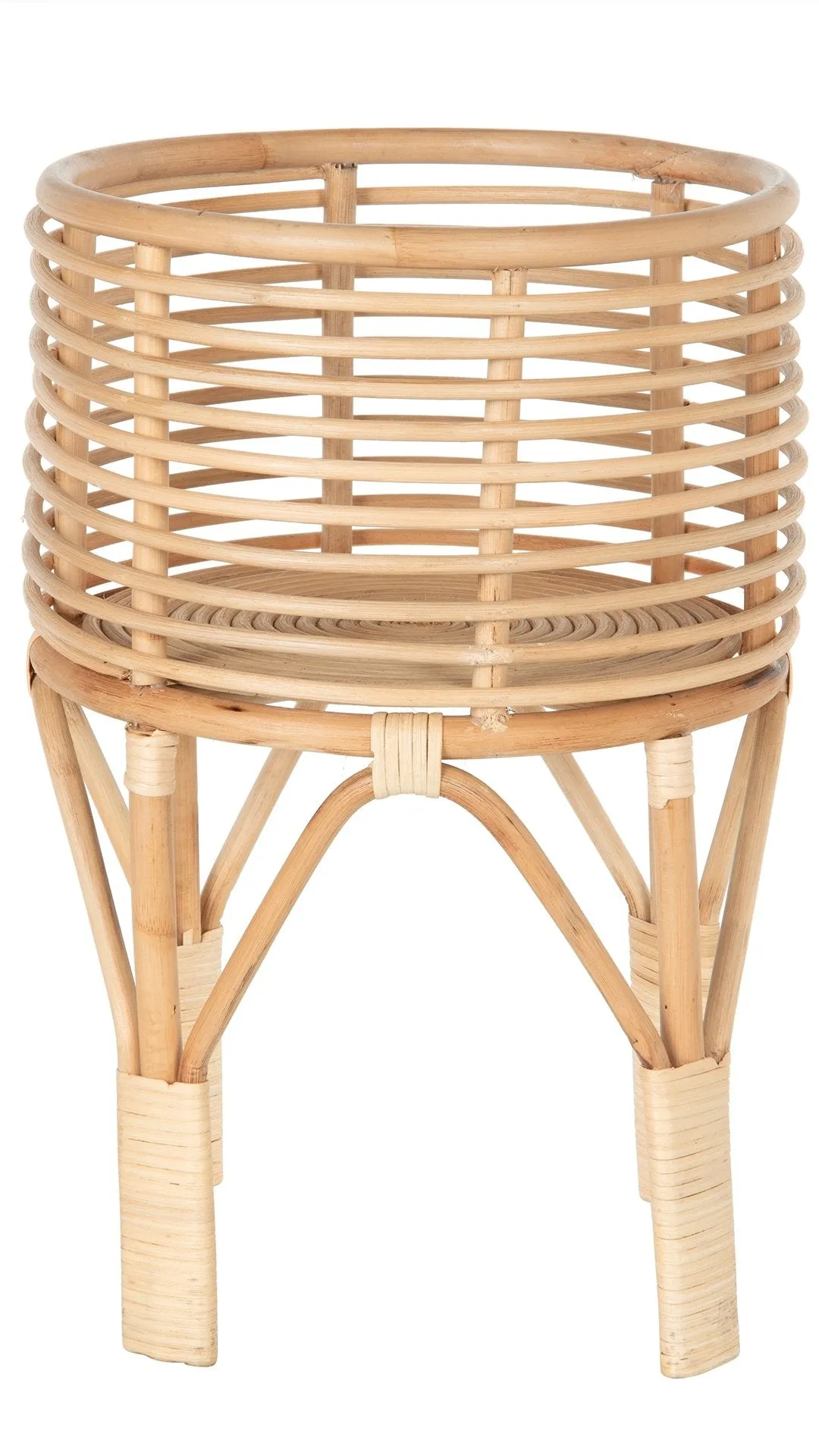 Rattan Indoor Plant Stand, Small, Natural