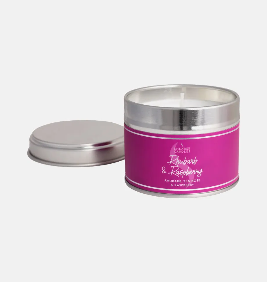 Rhubarb and Raspberry Small Tin Candle