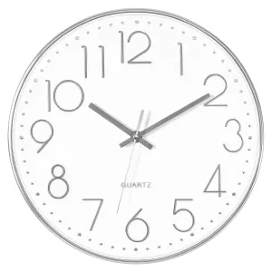 Rylan Wall Clock 12" Silent Quartz Decorative Latest Wall Clock Non-Ticking Classic Clock Battery Operated Round Easy to Read for Room/Home/Kitchen/Bedroom/Office/School.,