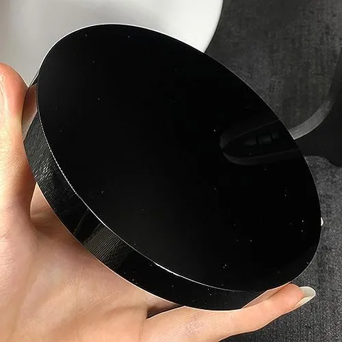 SAZ DEKOR Black Obsidian Disc Obsidian Scrying Mirror for Augury Home Office Decor 6cm