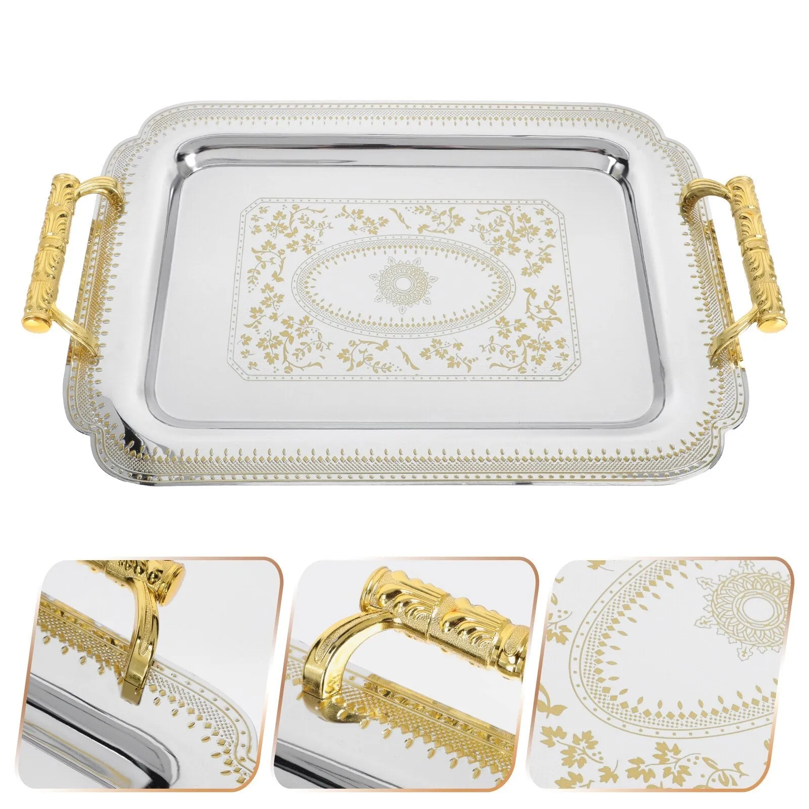 Serving Plate - Metal Coffee Cake Dessert Tray