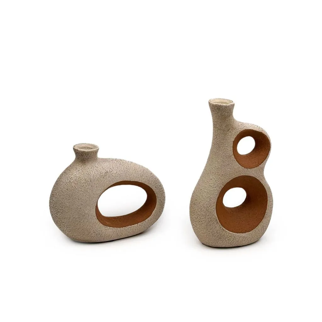 Set of 2 Ceramic Vases | Modern Design | Centerpiece | Holiday Gift | Interior Decor | Europea