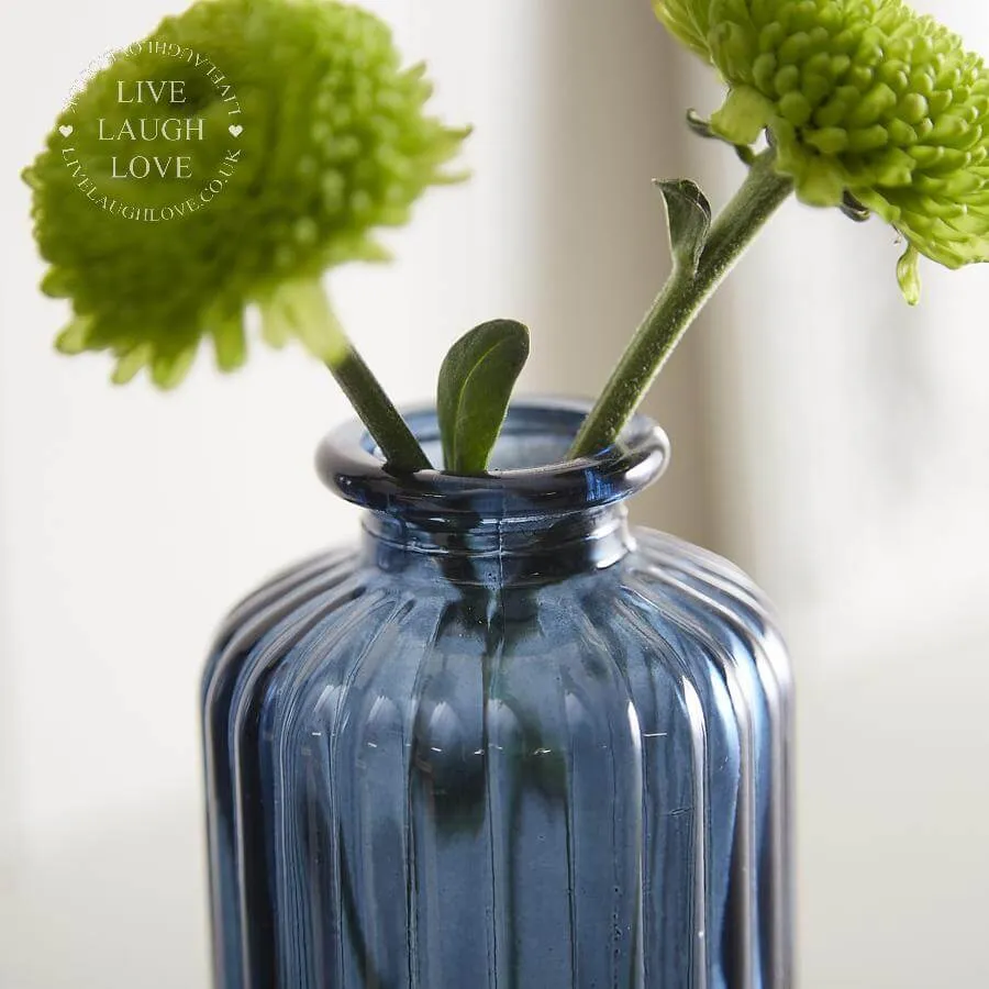 Set of 3 Glass Vases - Sapphire Blue