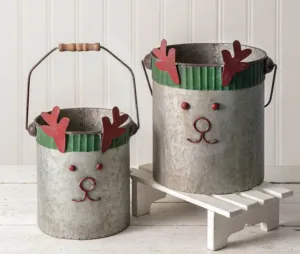 Set of Reindeer Christmas Tins