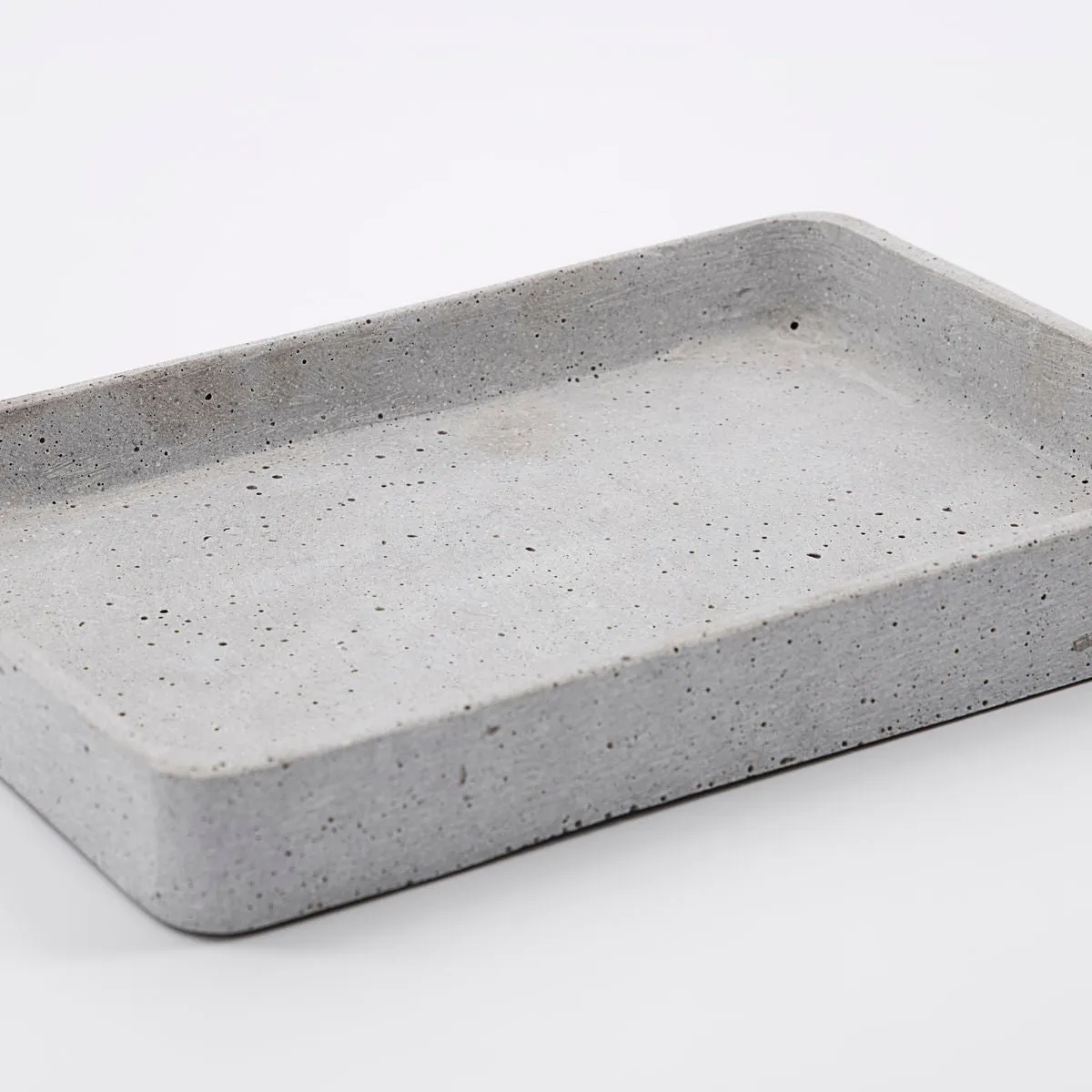 Set of Two Rectangular Polystone Concrete Trays