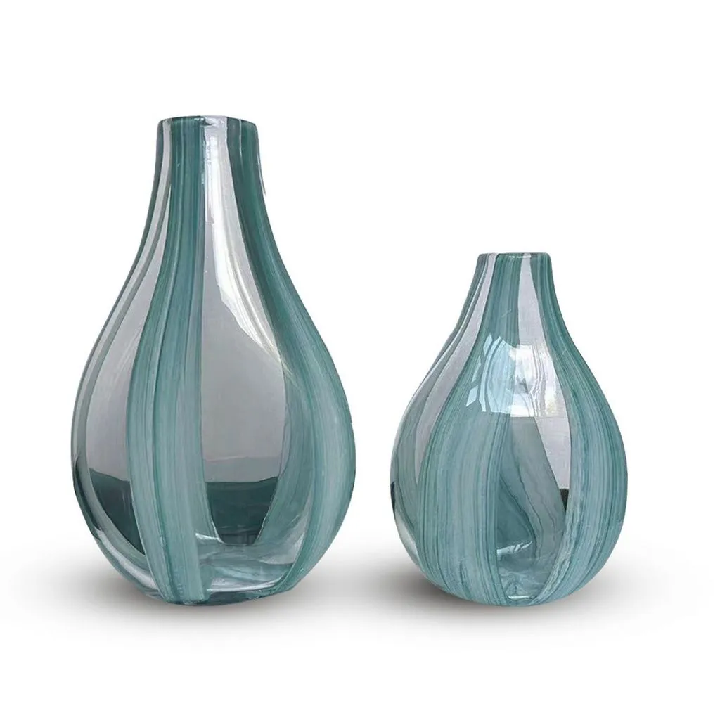 Set of Two Vases-Teardrop Art Deco-Housewarming-Hostess Gift-Modern Luxury-Contemporary