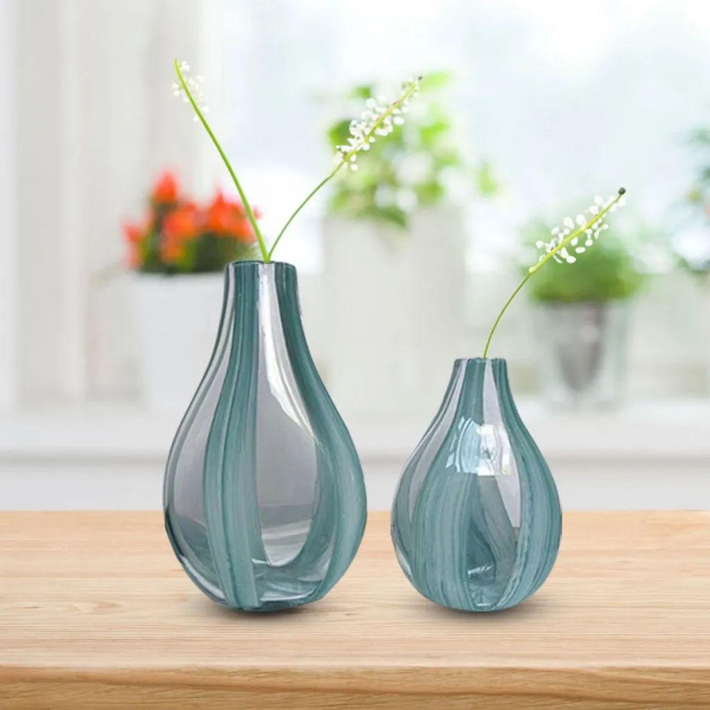 Set of Two Vases-Teardrop Art Deco-Housewarming-Hostess Gift-Modern Luxury-Contemporary