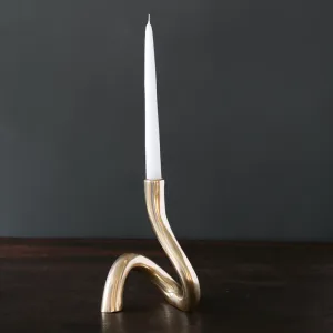 Sierra Modern Serpente 8" Candlestick (Gold)