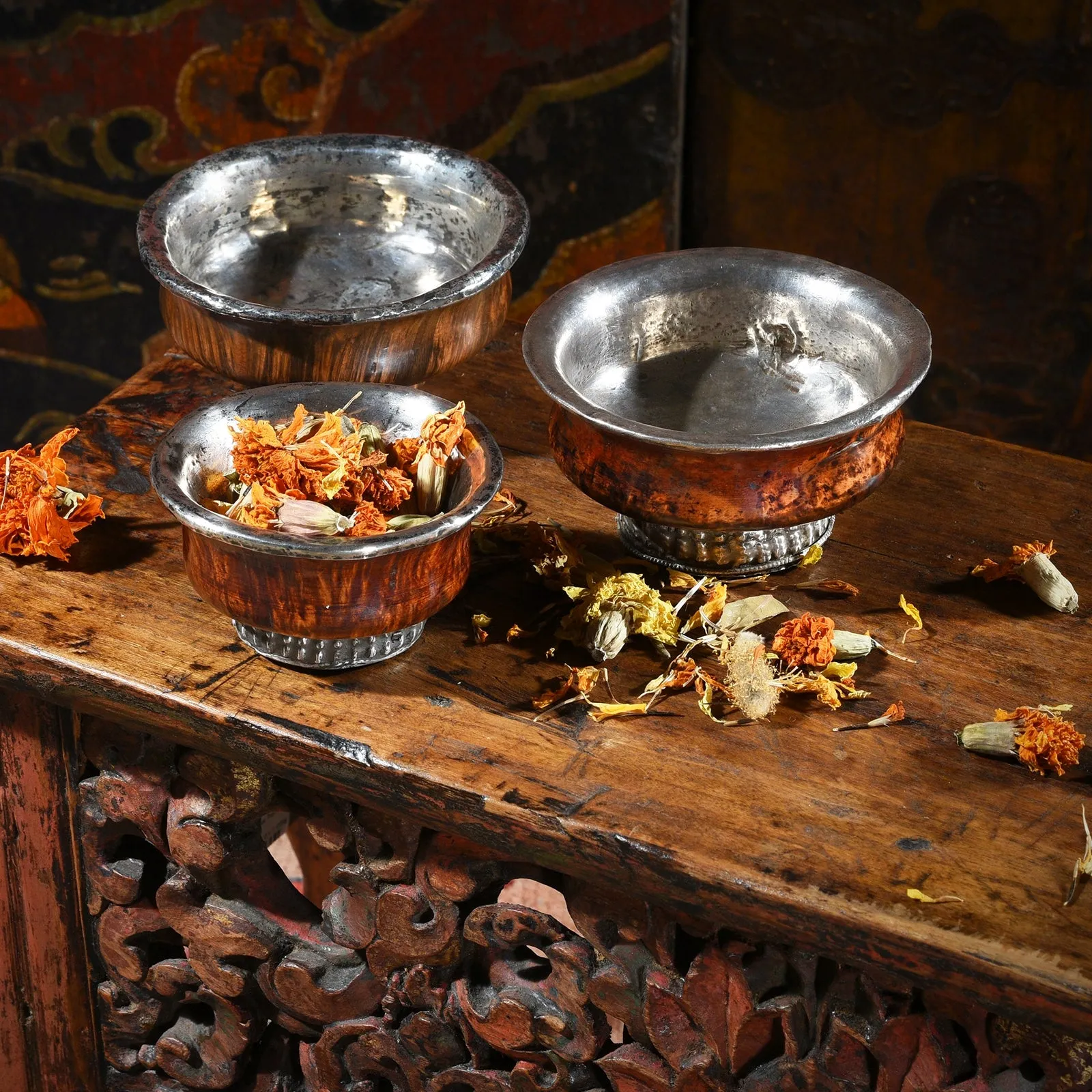 Silver & Burr Tibetan Tsampa Bowl - Ca 1900