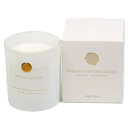 Silver Martini Scented Candles, 200g, Organic Candles with Calming scents 100% Natural Soy Wax, Ideal for Aromatherapy, Meditation and Home scenting (White Bloom)