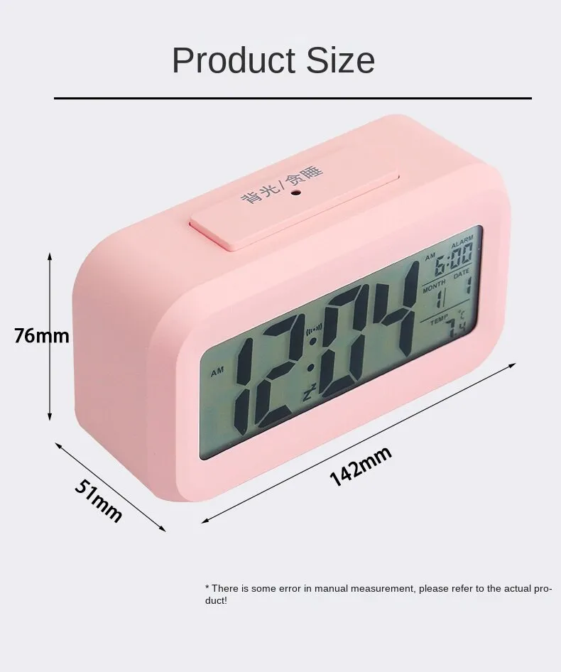 Smart Clock Rechargeable Lazy Snooze Alarm Clock Mute Backlight Electronic Clock Creative Digital Clock Gift