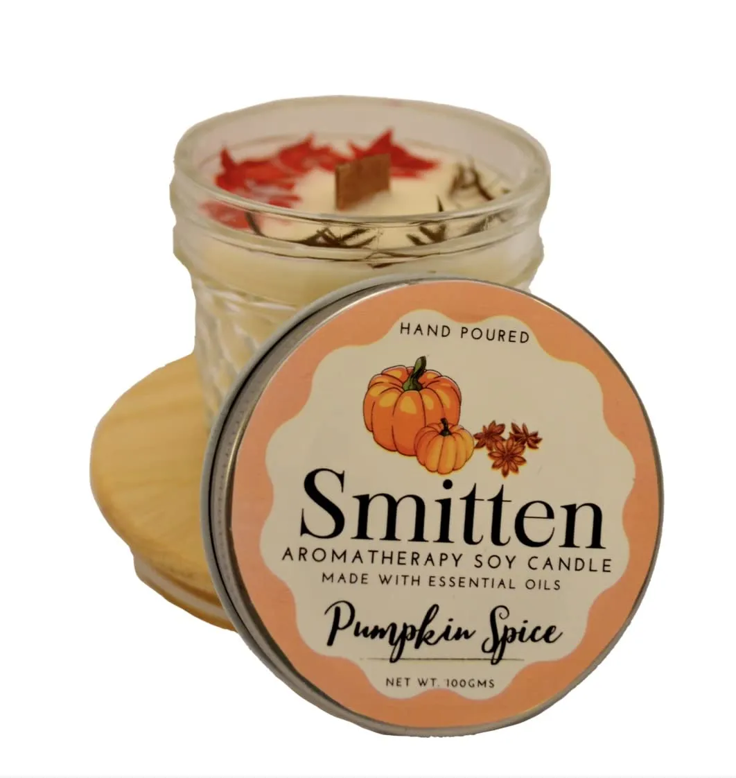 Smitten Aromatherapy Soy Candle - Pumpkin Spice 100gms