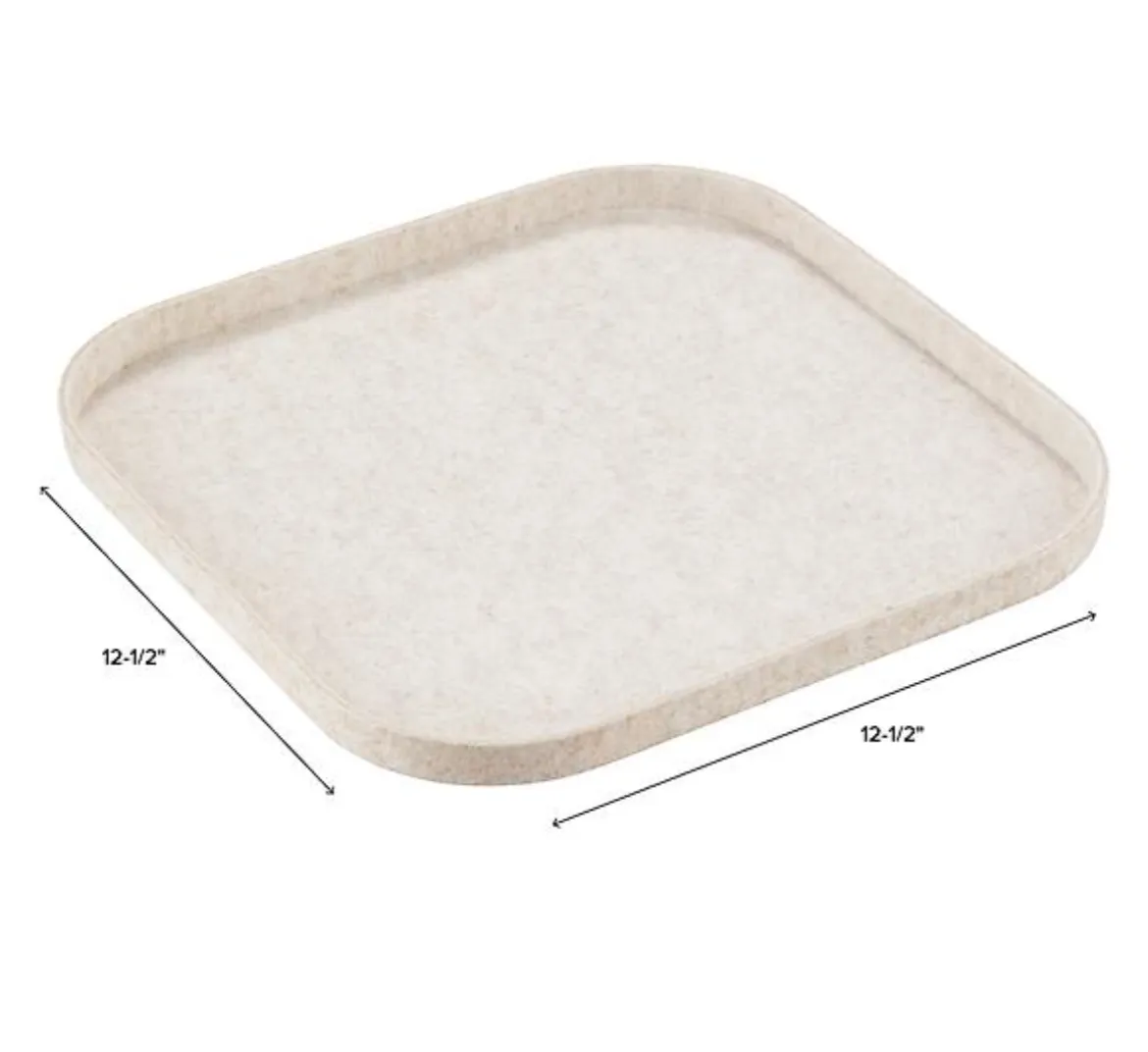 SortJoy Sculpted Square Bin Lid | Tray – 12.5 x 12.5" – Stone