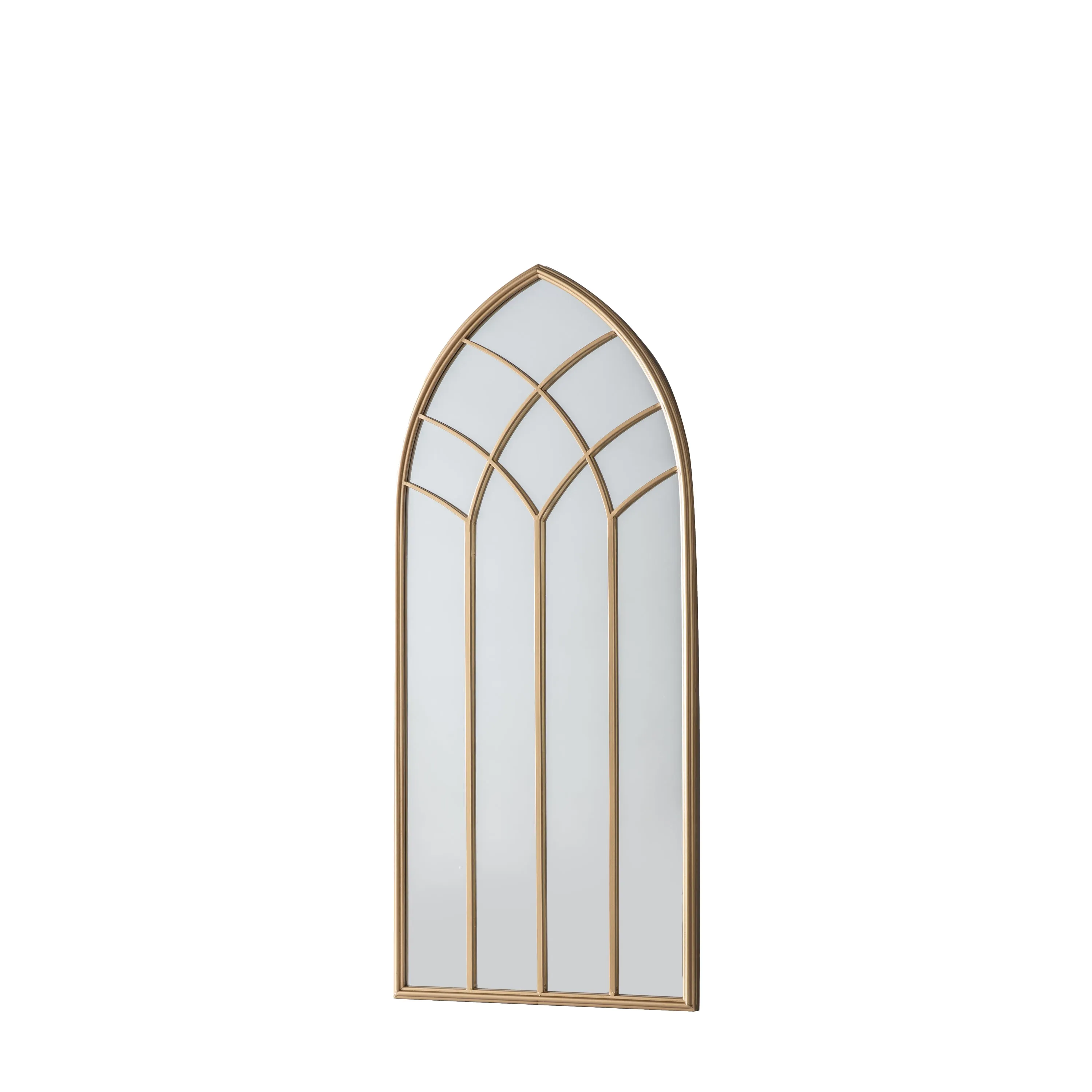 The Hampshire Gold Arched Outdoor Mirror