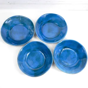 Tuscan Ceramic Pasta Bowl, Set of 4, Cobalt Blue, Made in Italy